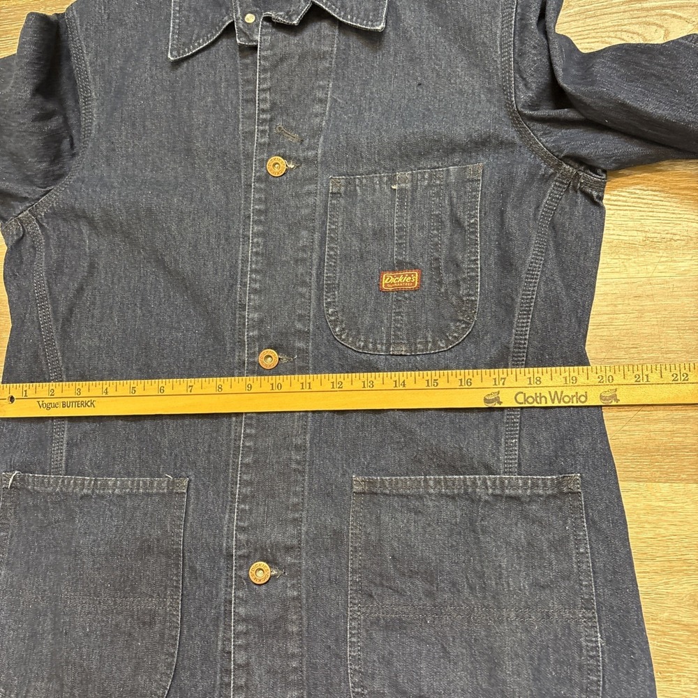 Vintage Dickies Chore Jacket White Oak Cone Blue Denim USA 100% Cotton L 42" EUC - Picture 8 of 14